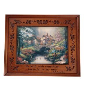 22x18 Medium Brown Wood Picture Frame Wall Hanging Art Derk Hansen Print